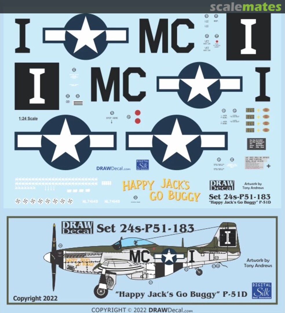 Boxart “Happy Jack’s Go Buggy” P-51D 24-P51-183 Draw Decal