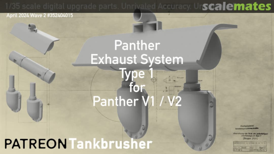 Boxart Panther Exhaust System Type 1 352404015 Tankbrusher Scale Modeling