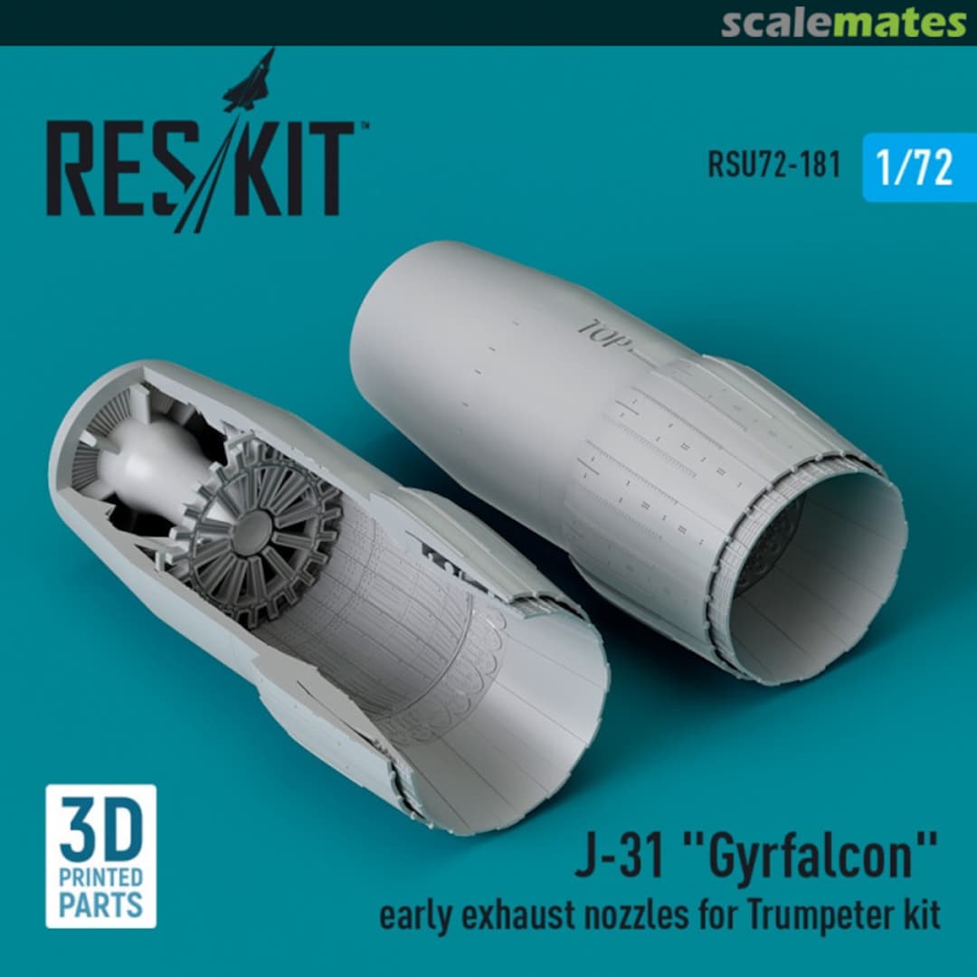 Boxart J-31 Gyrfalcon early exhaust nozzles (3D Printed) RSU72-0181 ResKit