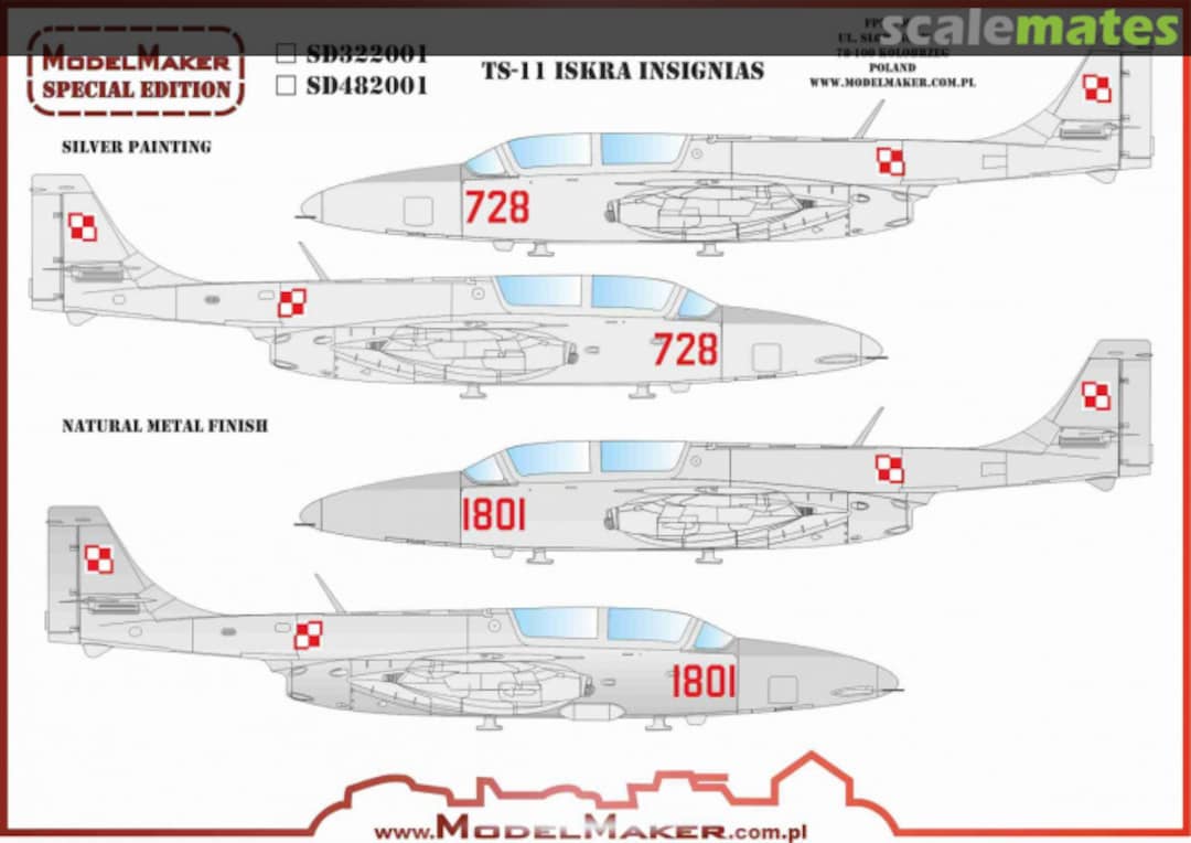 Boxart TS-11 Iskra Insignias SD322001 ModelMaker