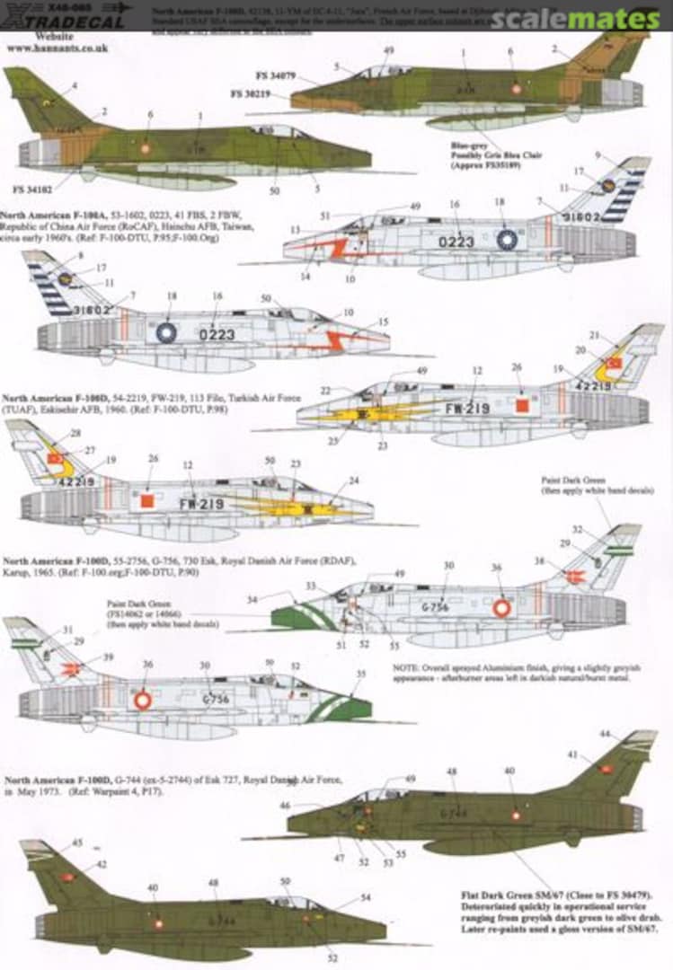 Boxart North American F-100D Super Sabre Pt 3 In Foreign Service X48-085 Xtradecal