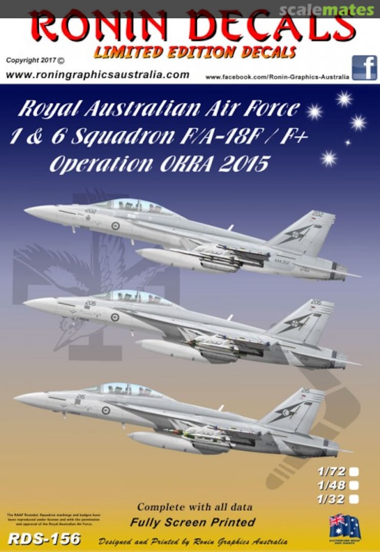 Boxart RAAF 1 & 6 Squadron F/A-18F/F+ RDS-156 Ronin Decals