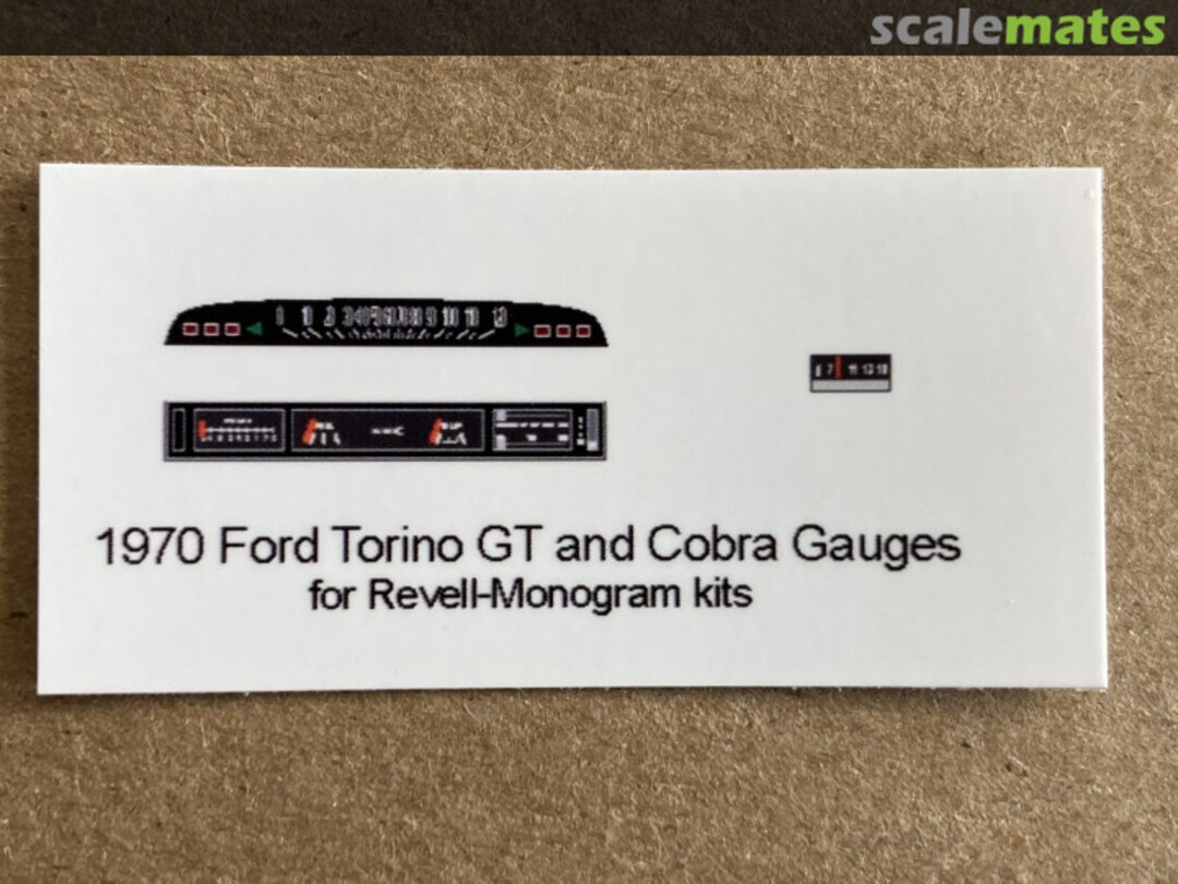 Boxart 1970 FORD TORINO GT and COBRA GAUGE FACES  Best Model Car Parts