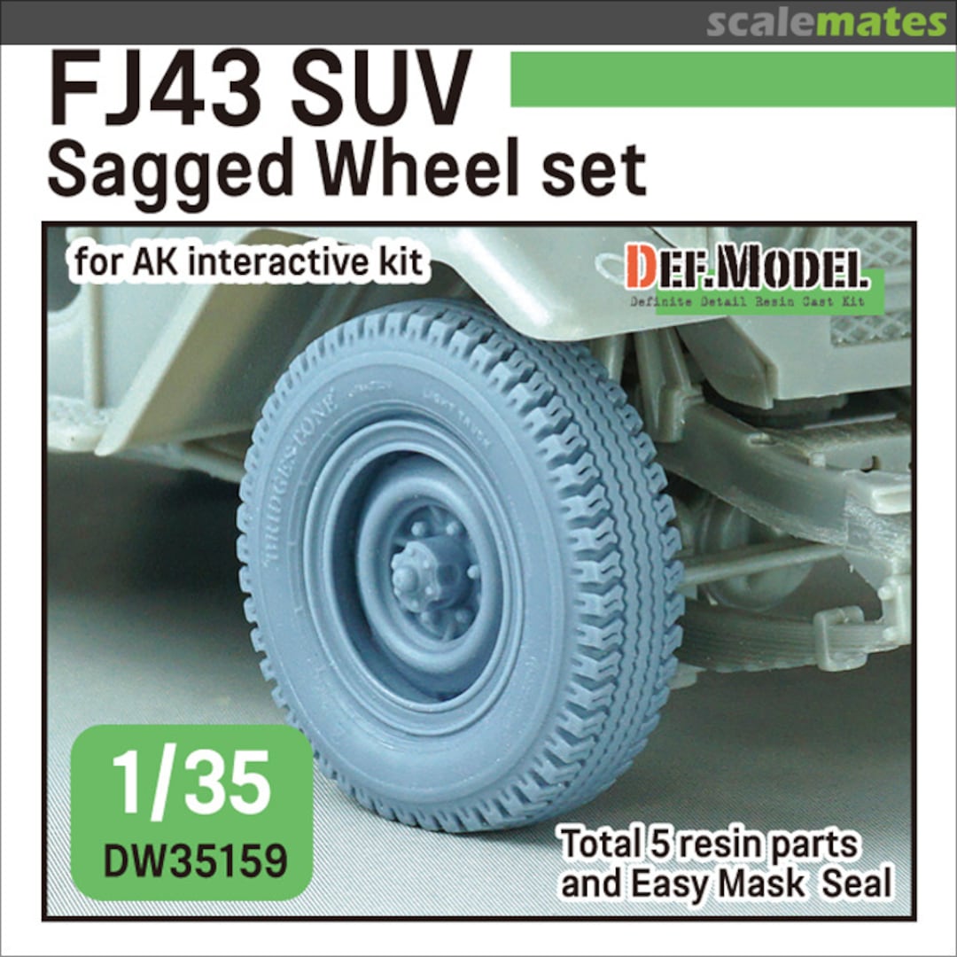 Boxart FJ43 Sagged wheel set - Bridgestone DW35159 Def.Model