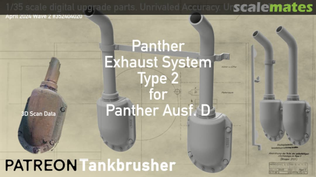 Boxart Panther Exhaust System Type 2 352404020 Tankbrusher Scale Modeling