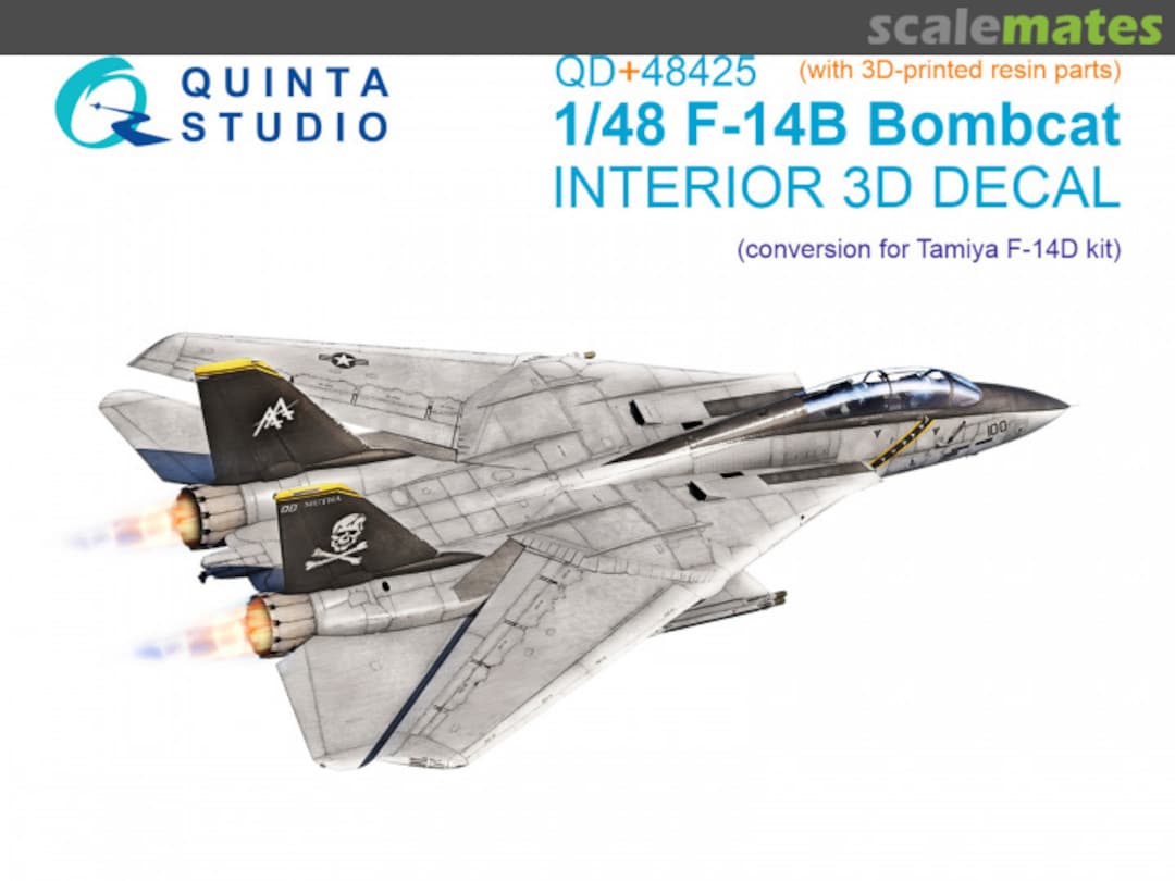 Boxart F-14B conversion interior 3D decals (with 3D-printed resin parts) QD+48425 Quinta Studio