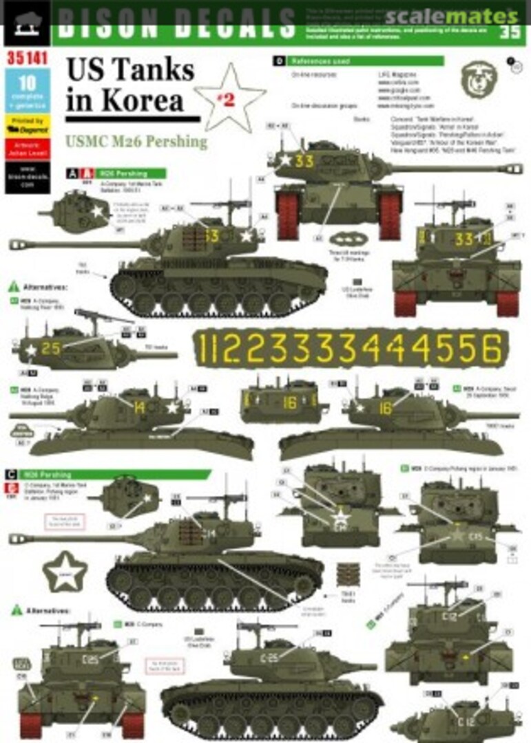 Boxart USMC M26 Pershing 35141 Bison Decals