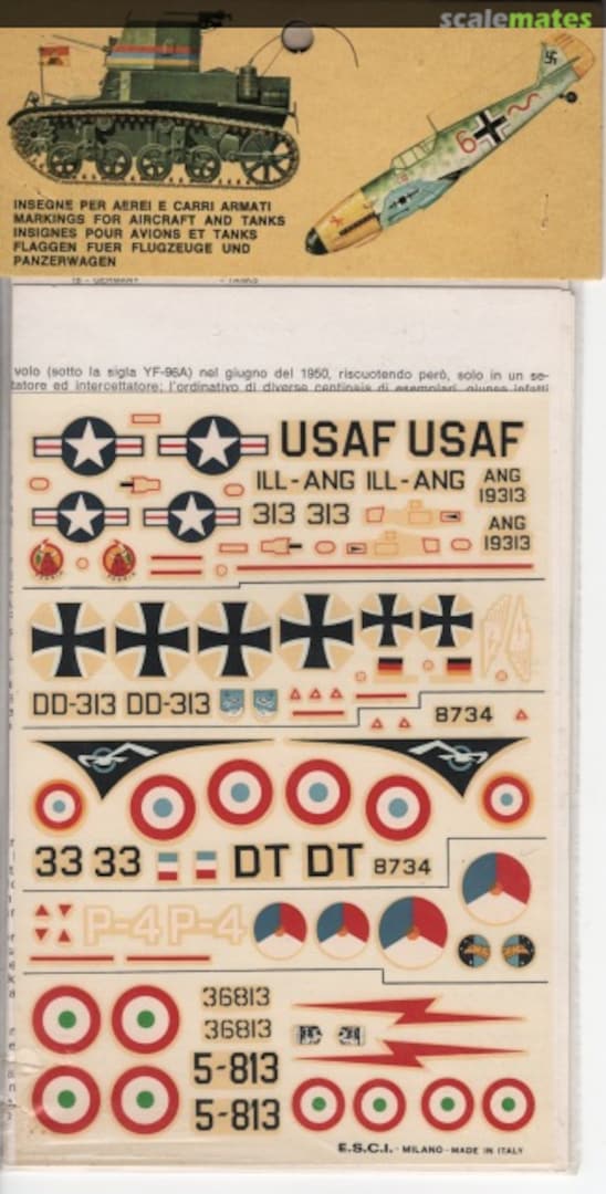 Boxart Republic F-84 Thunderstreak / Republic RF-84F Thunderflash N. 101 ESCI