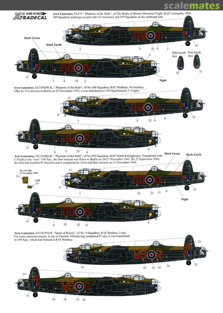 Boxart Avro Lancaster B.I/III X48-074 Xtradecal