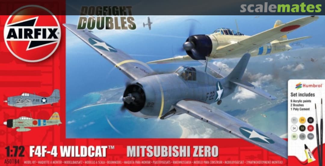 Boxart F4F-4 Wildcat & Mitsubishi Zero A50184 Airfix