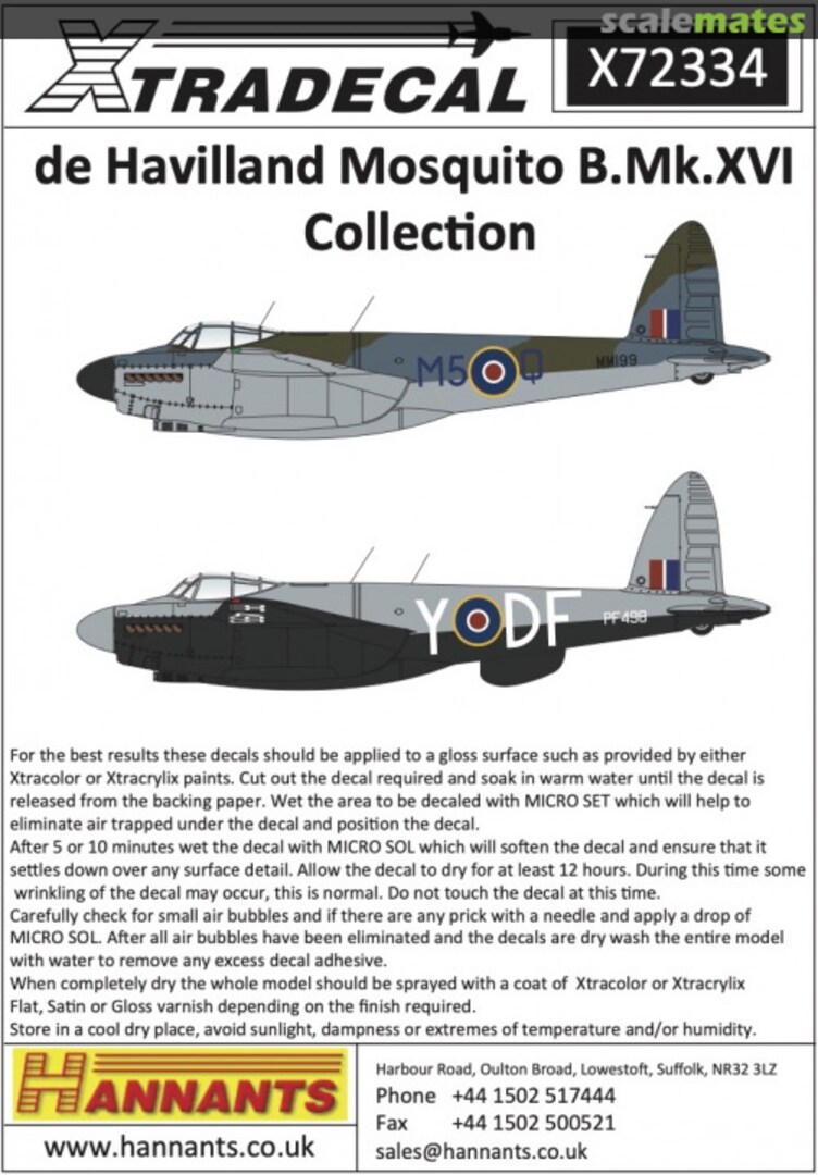 Boxart de Havilland Mosquito B.Mk.XVI Collection X72334 Xtradecal