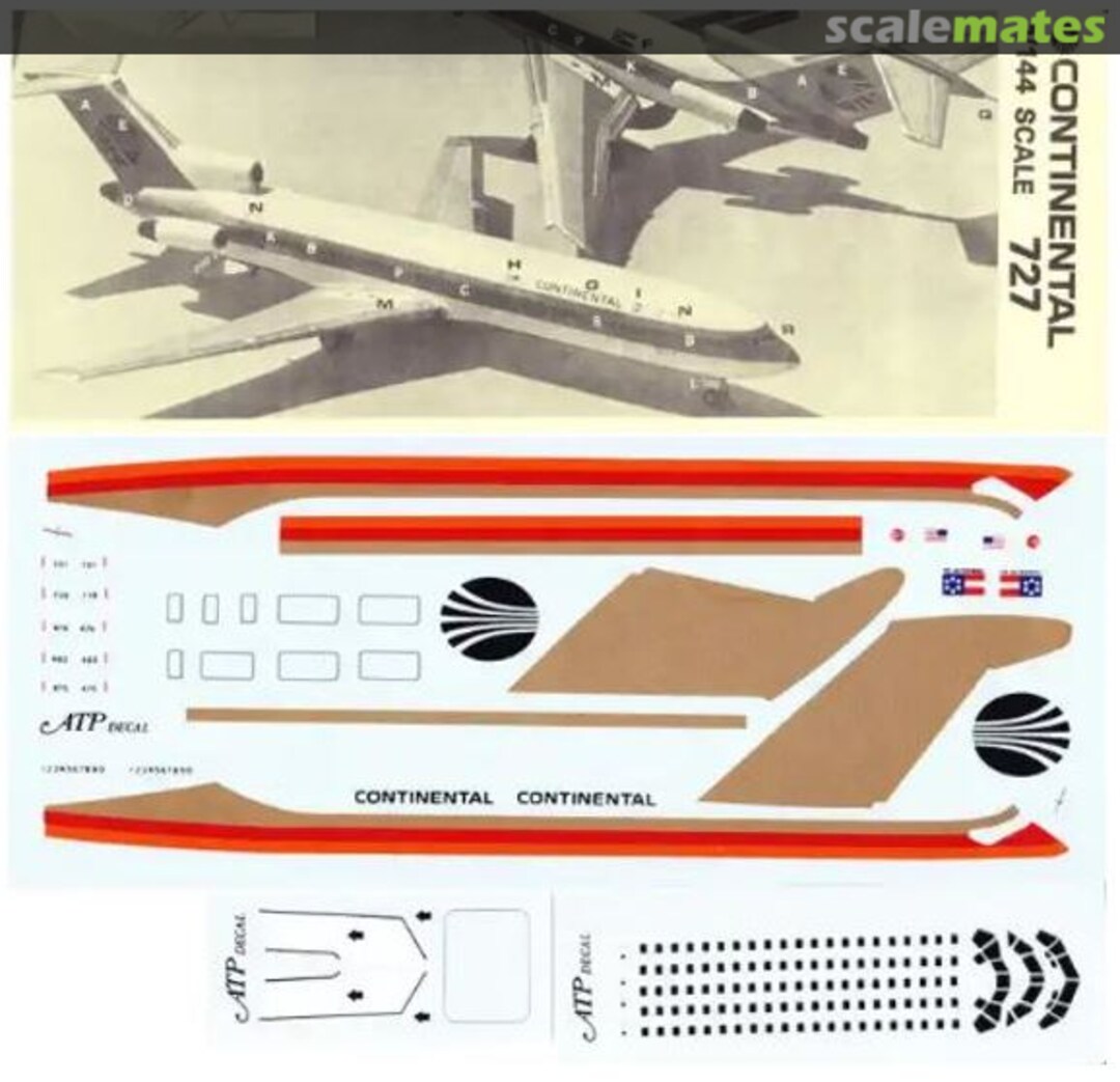 Boxart Continental (red/gold) Boeing 727s AD5002 ATP Airliners America