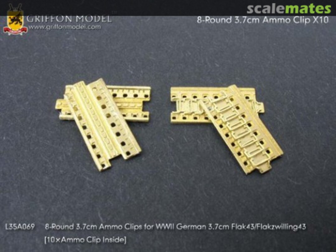 Boxart 3.7cm Ammo Clips German 3.7cm Flak 43/ Flakzwilling 43 L35A069 Griffon Model