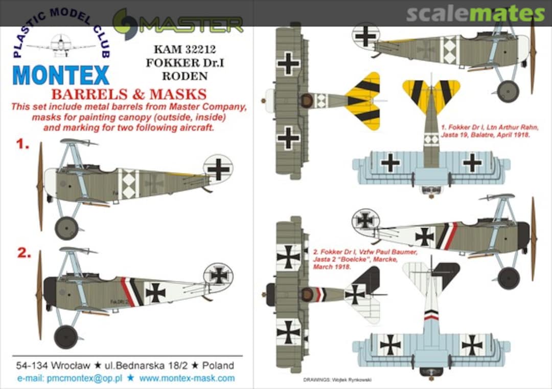 Boxart Fokker Dr.I KAM32212 Montex