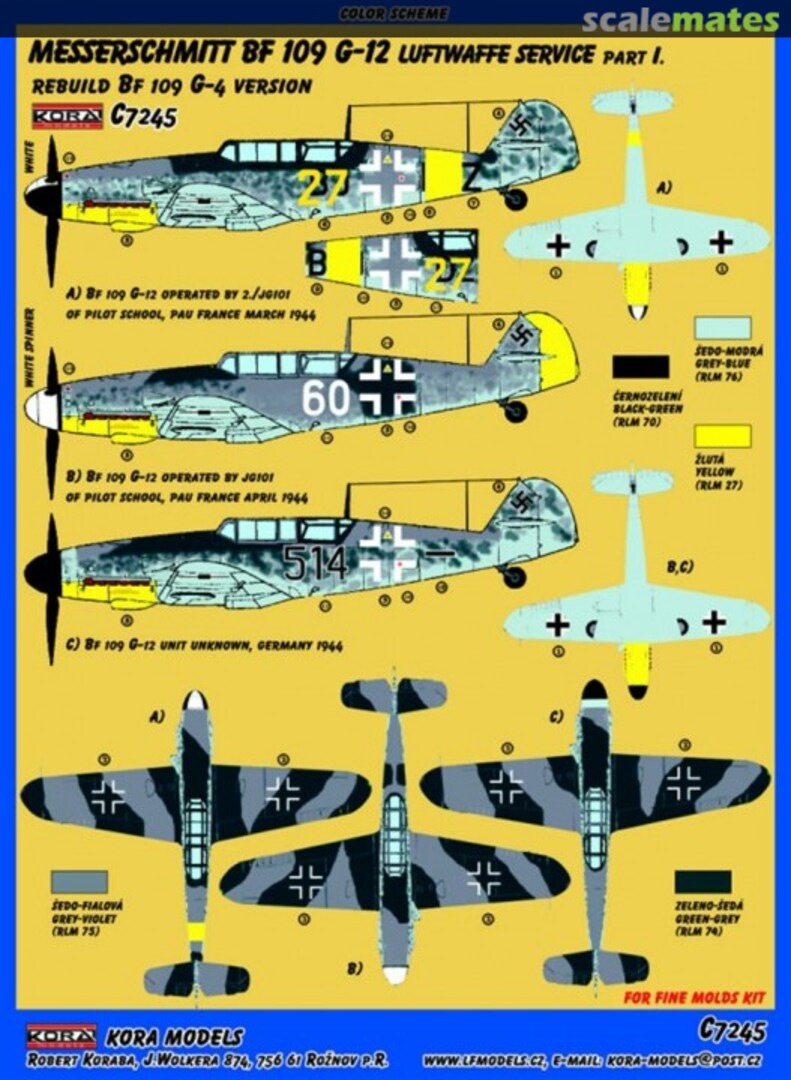 Boxart Messerschmitt Bf 109G-12 C7245 Kora Models