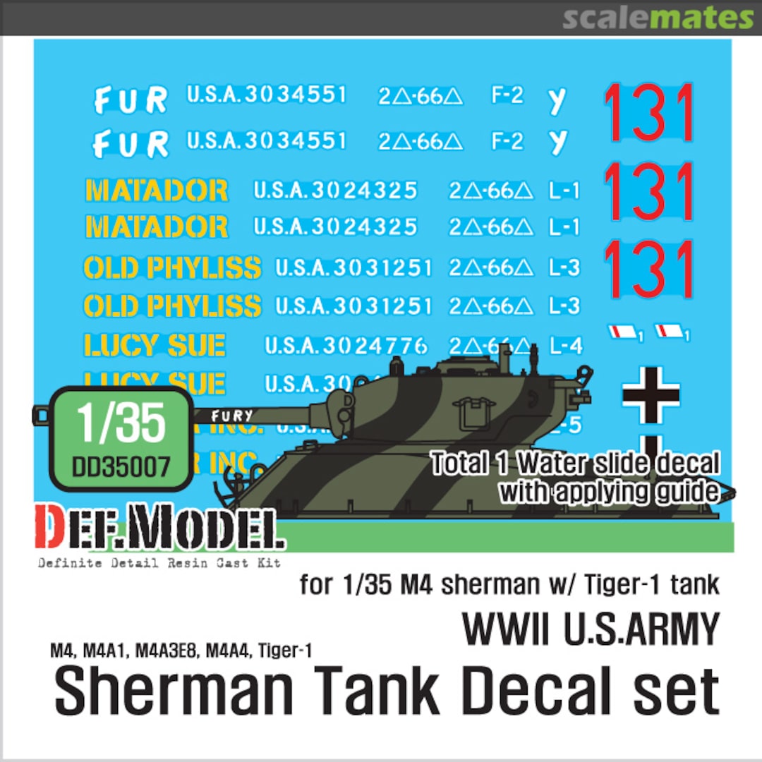 Boxart Sherman Tank Decal Set DD35007 Def.Model