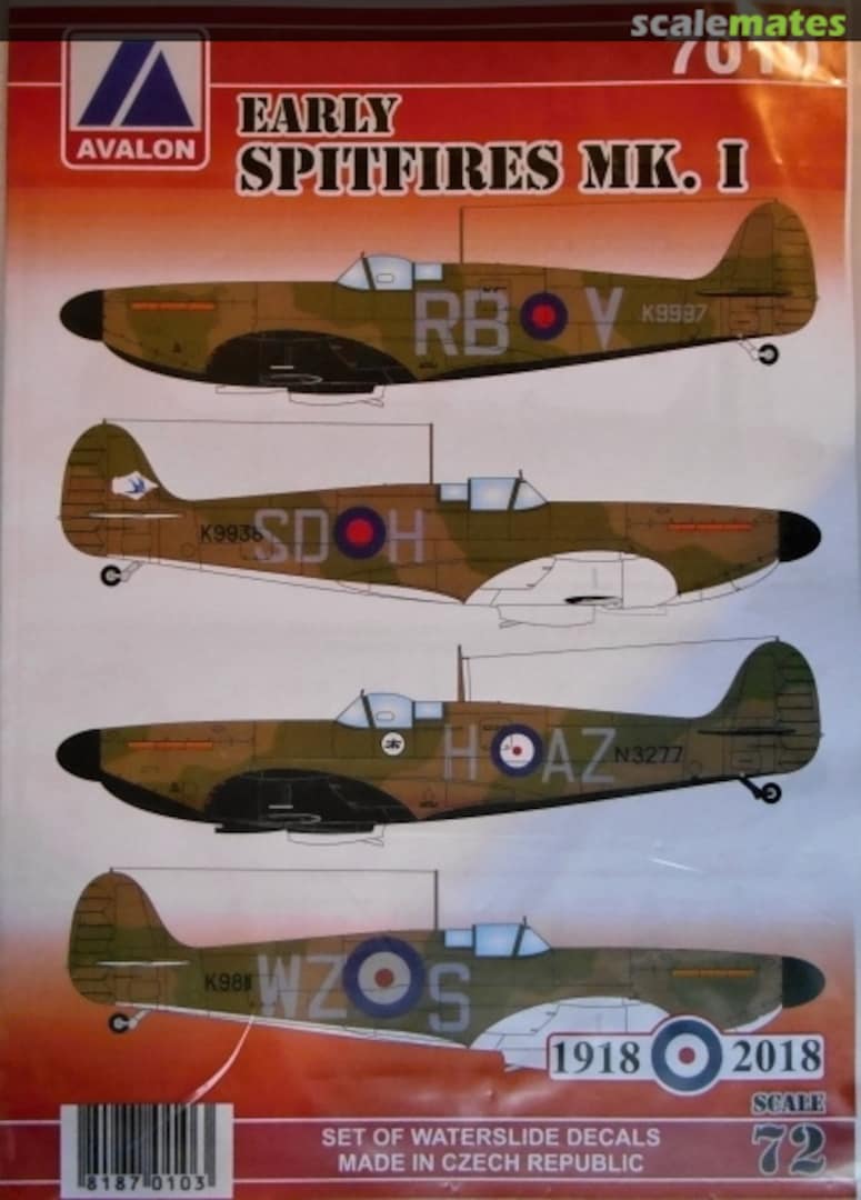 Boxart Early Spitfires Mk. I 7010 Avalon Decals