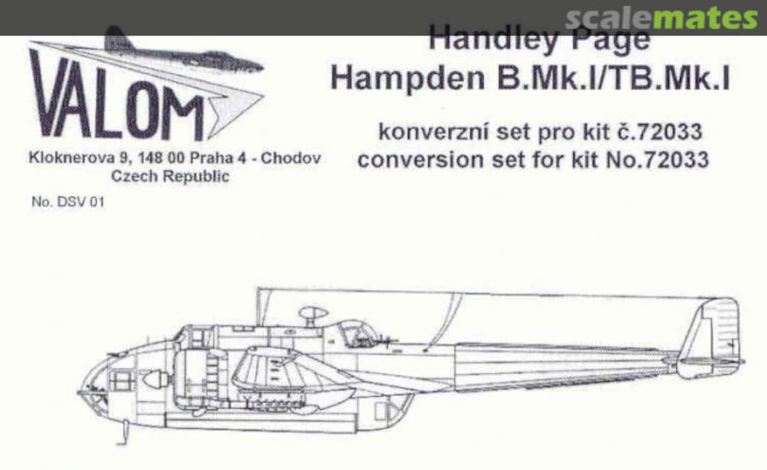 Boxart Handley Page Hampden B.Mk.I / TB.Mk.I Conversion DSV01 Valom