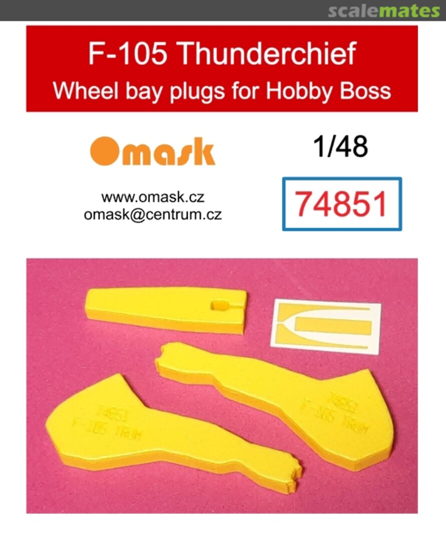 Boxart F-105 Thunderchief wheel bay plugs (for Hobby Boss) 74851 Omask