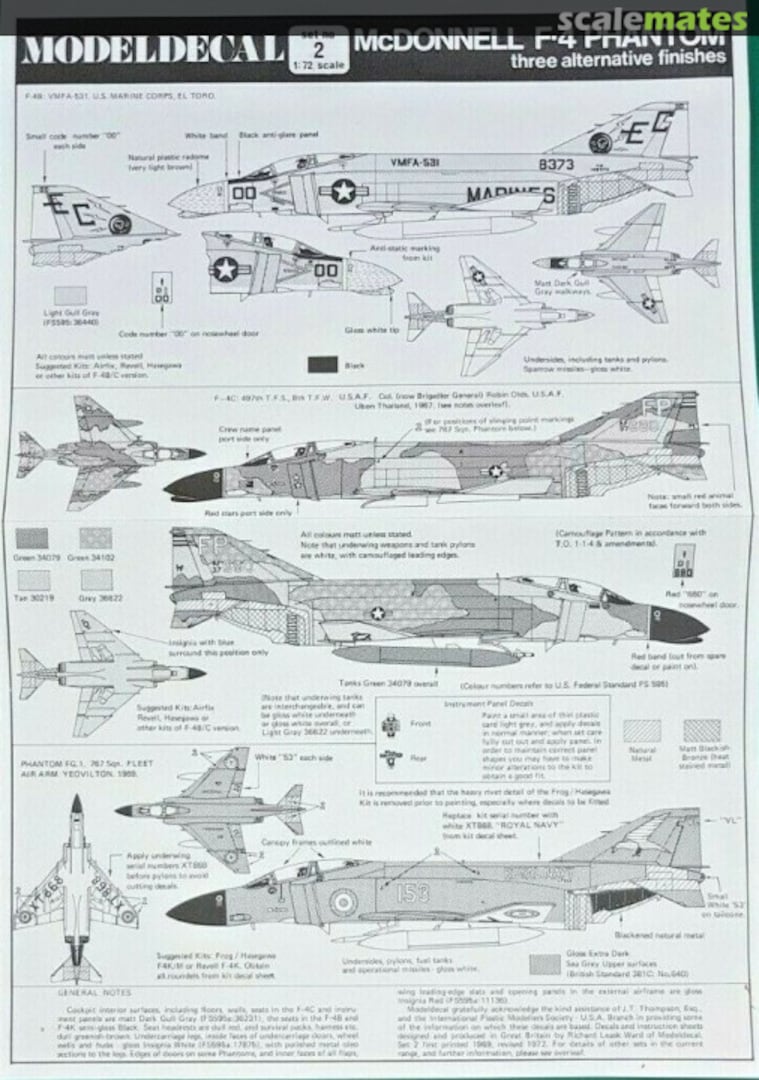 Contents McDonnell F-4 Phantom 2 Modeldecal