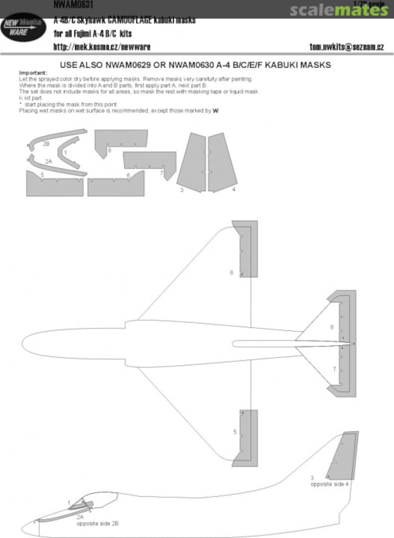 Boxart A-4B/C/E/F Skyhawk CAMOUFLAGE kabuki masks nwam0631 New Ware