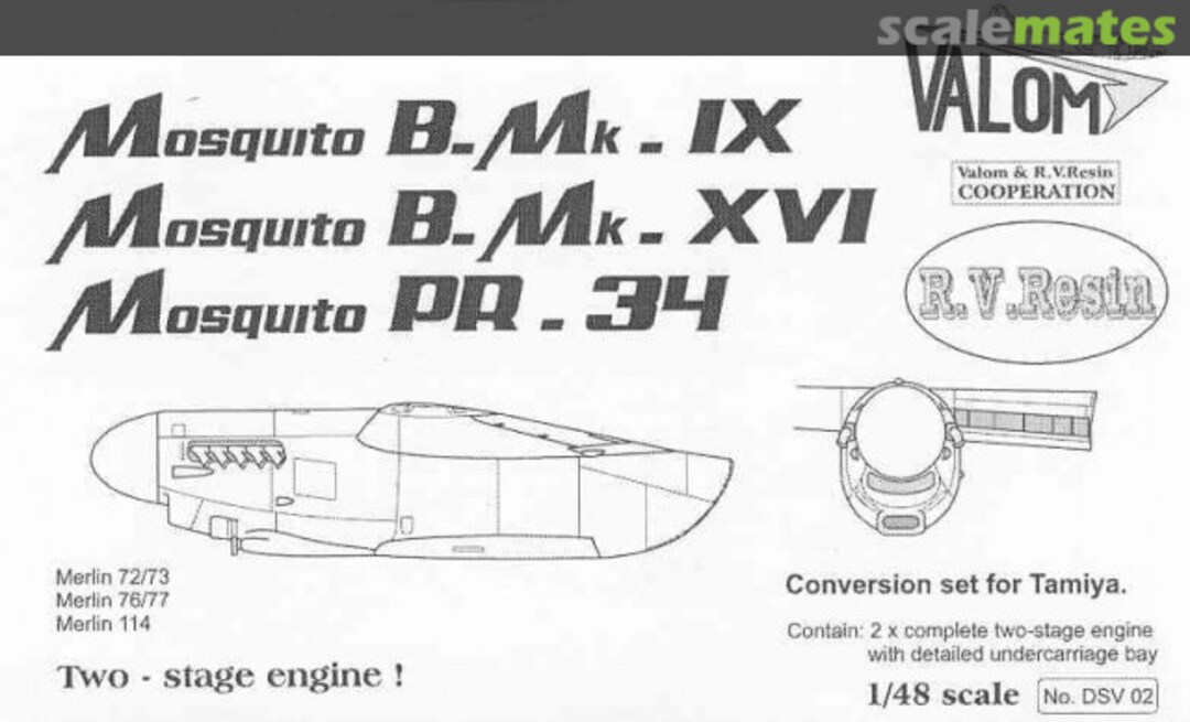 Boxart Mosquito B.Mk.IX / B.Mk.XVI / PR.34 Conversion DSV02 Valom