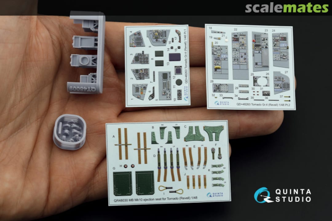 Contents Tornado GR.4 interior 3D decal (with 3D-printed resin parts) QD+48263 Quinta Studio