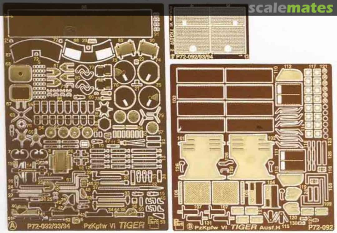 Contents Tiger Ausf.H P72-092 Part