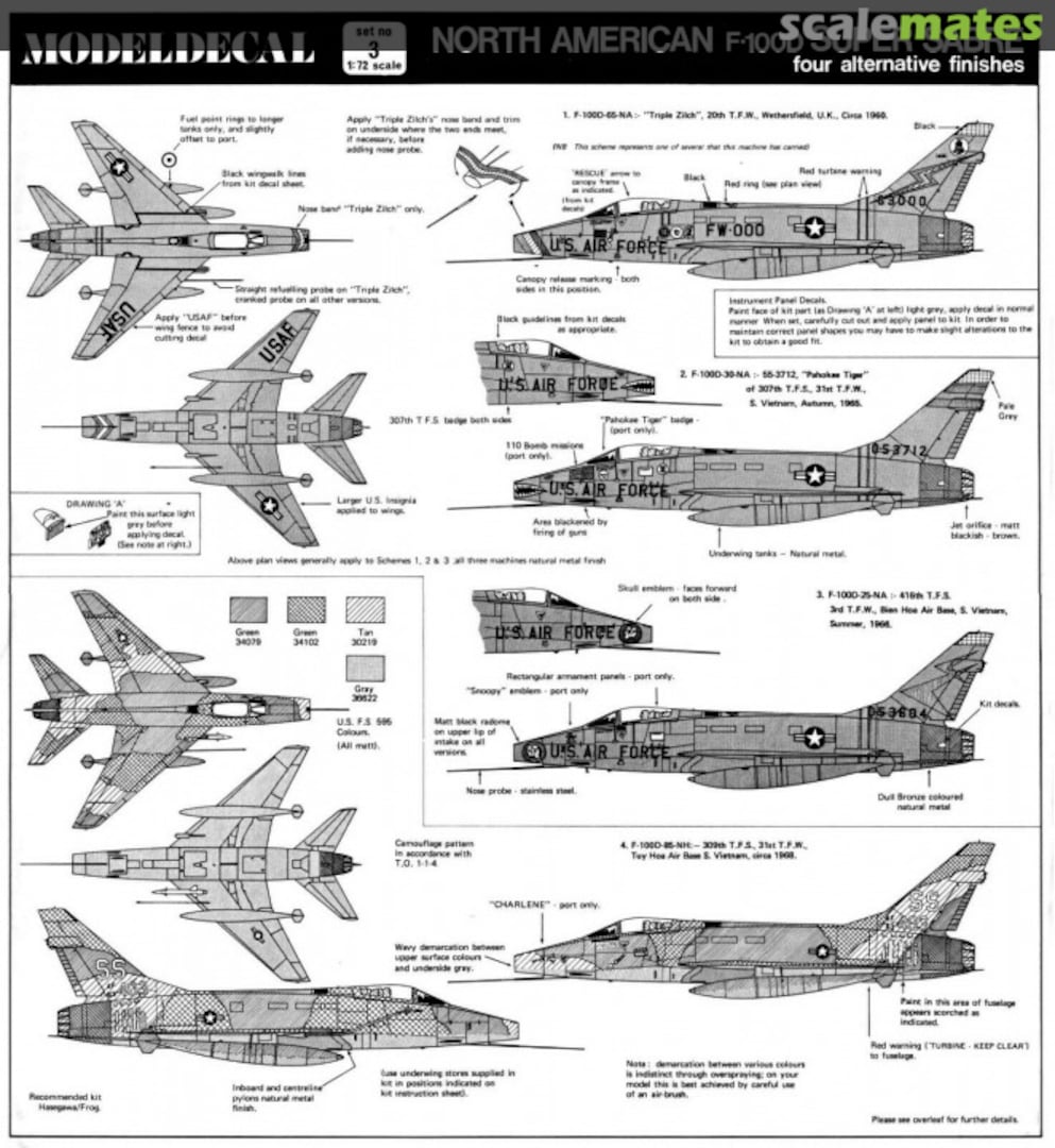 Contents North American F-100D Super Sabre 3 Modeldecal