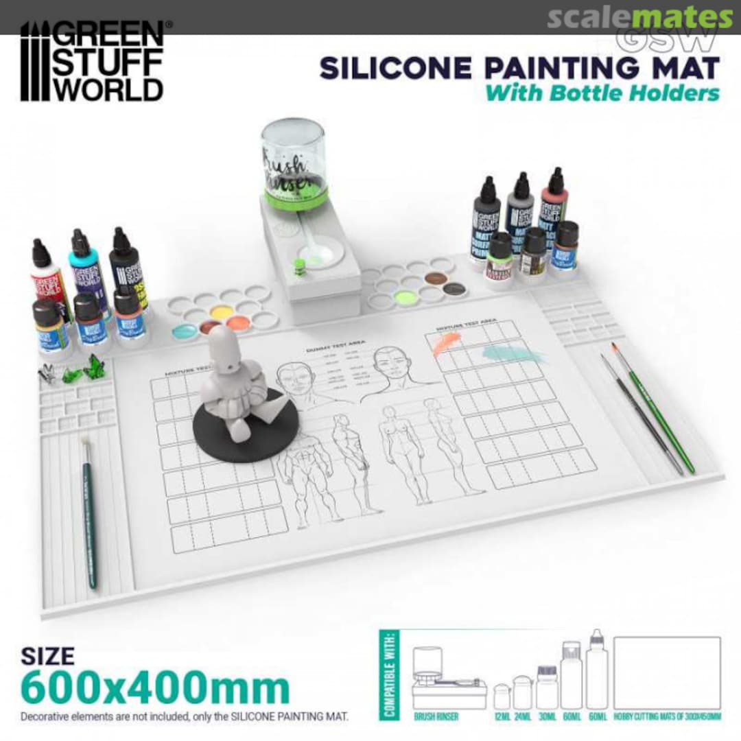 Boxart Silicone Painting Mat with Edges (600 x 400 mm) 8435646519227ES Green Stuff World