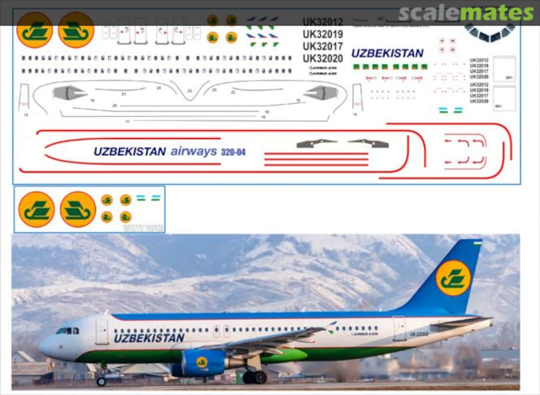 Boxart A320 UZBEKISTAN 320-04 Pas Decals