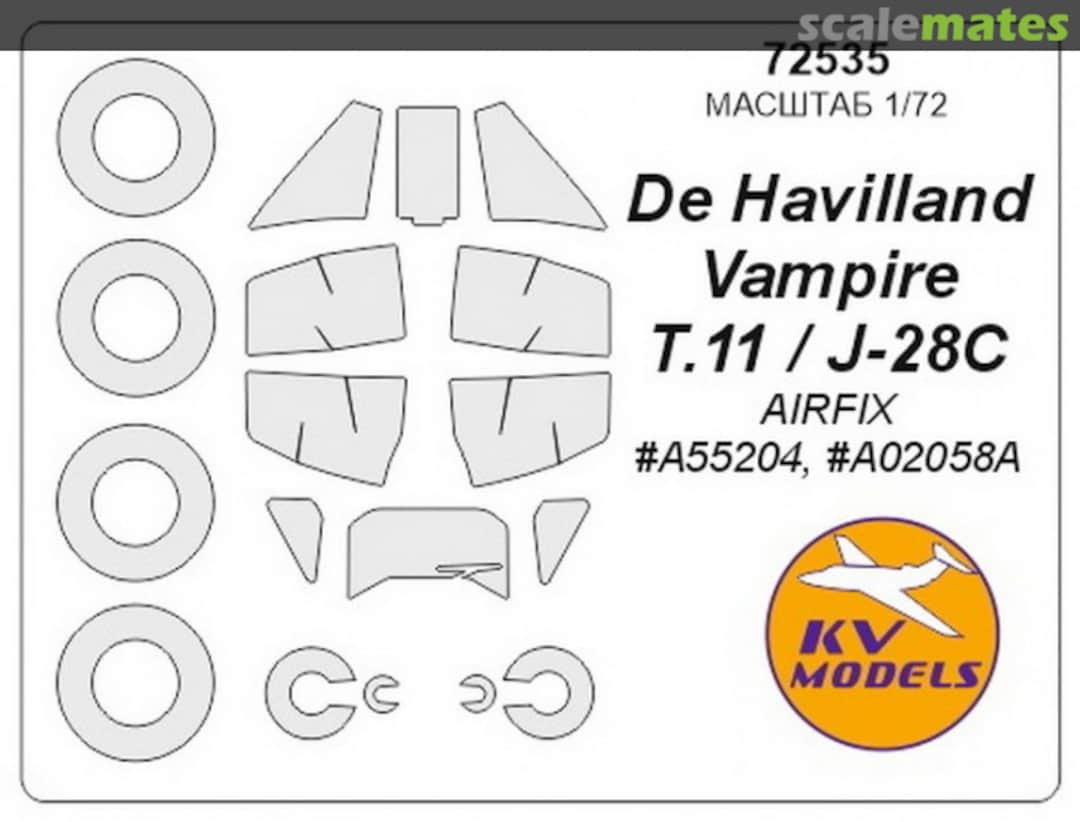 Boxart De Havilland Vampire T.11 / J-28C 72535 KV Models