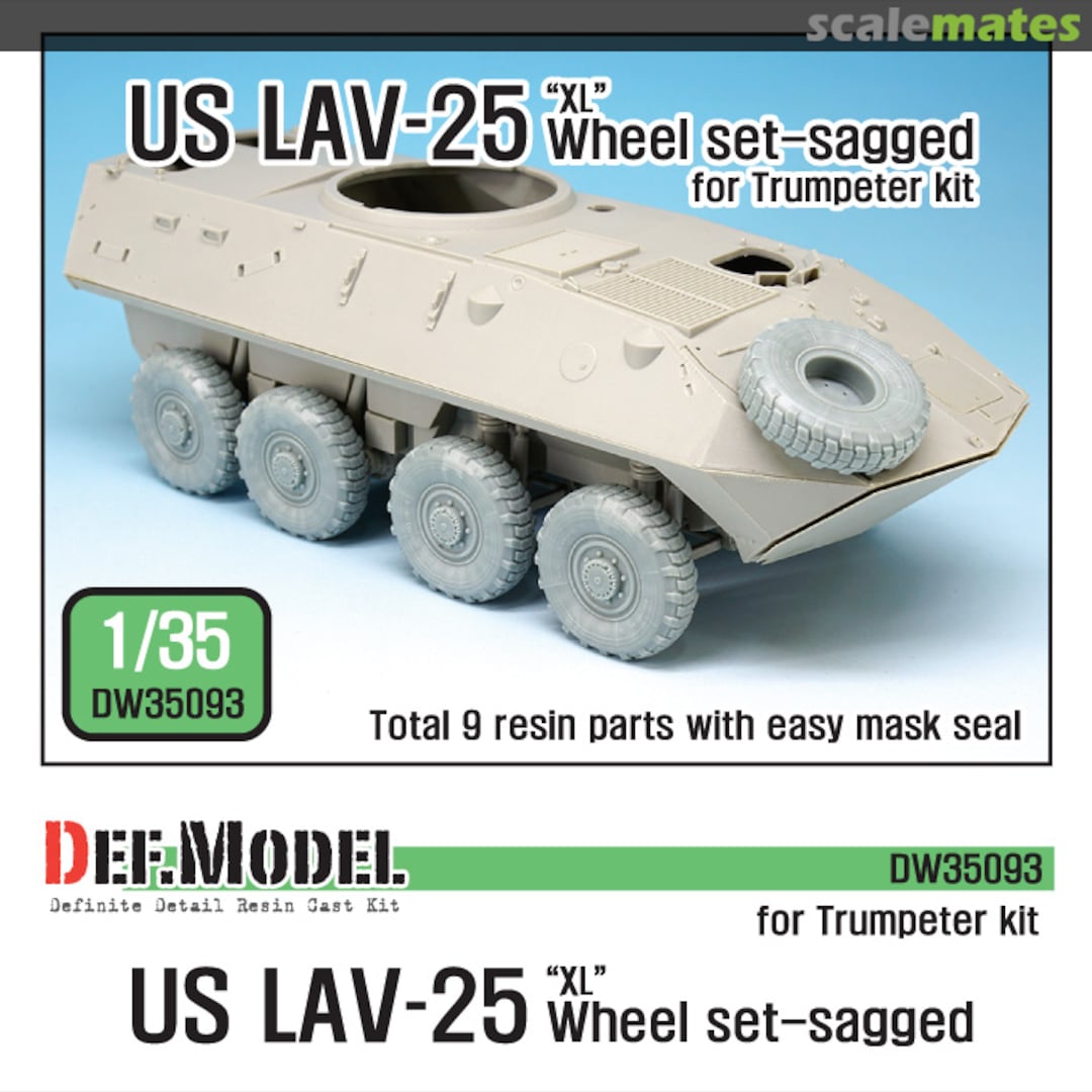 Boxart US LAV-25 XL Sagged Wheel Set (for Trumpeter) DW35093 Def.Model