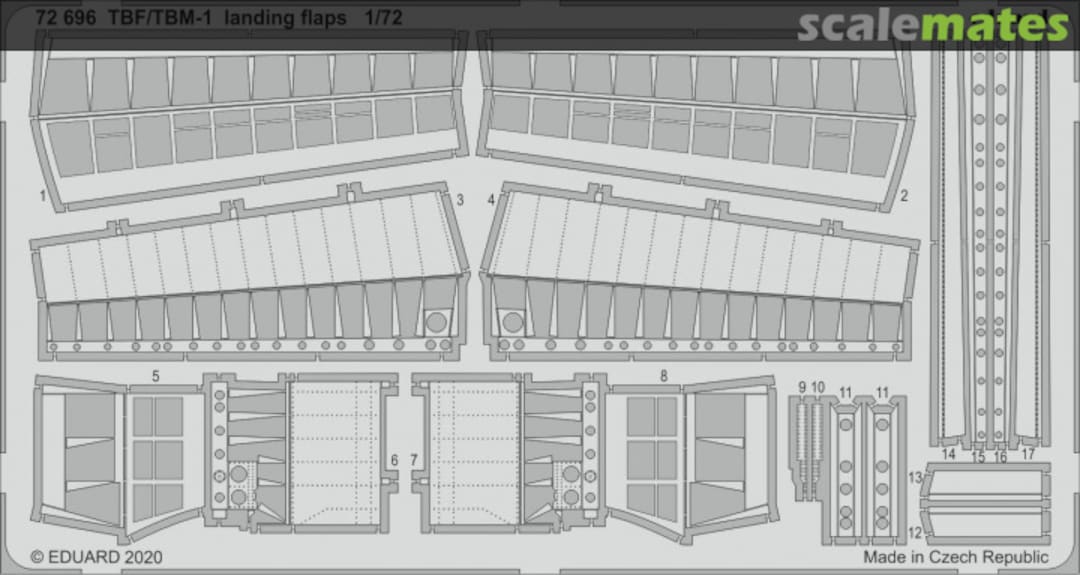 Boxart TBF/TBM-1 Avenger landing flaps HASEGAWA 72696 Eduard