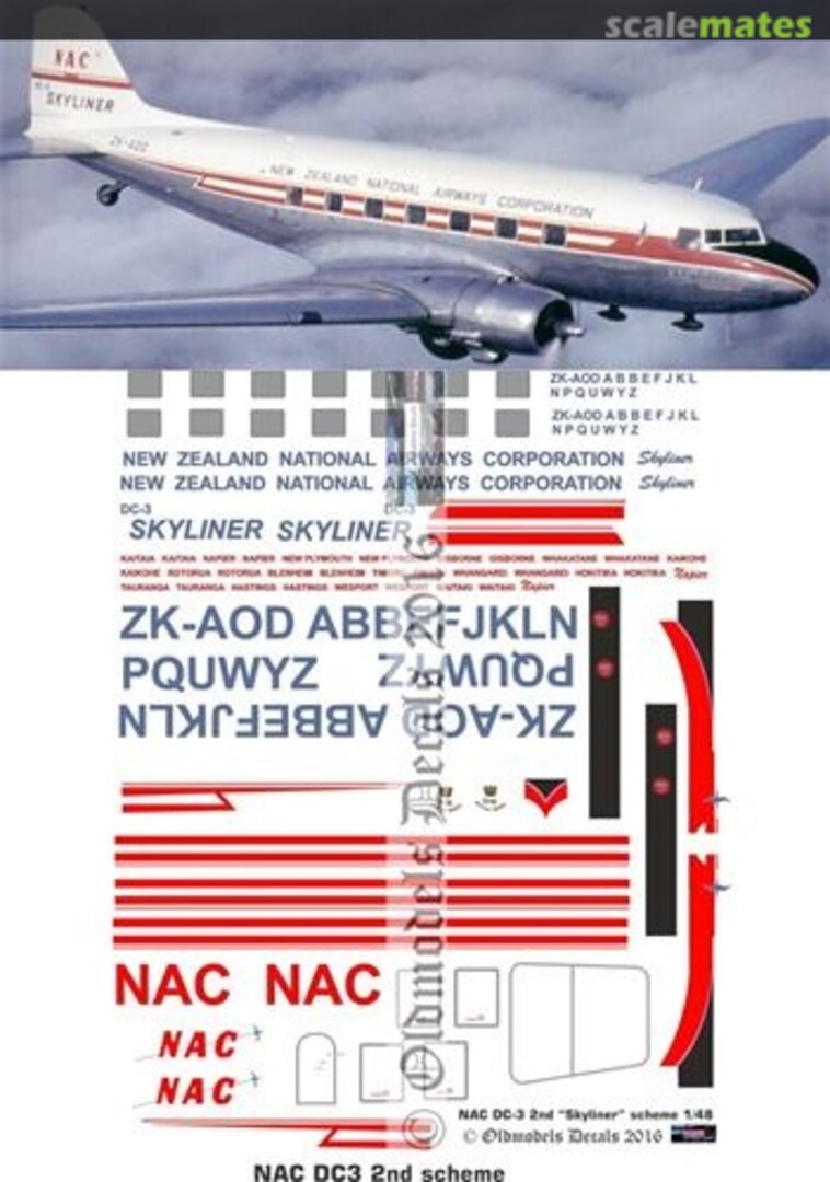 Boxart NAC 2nd DC-3 OMD0213 Oldmodels Decals