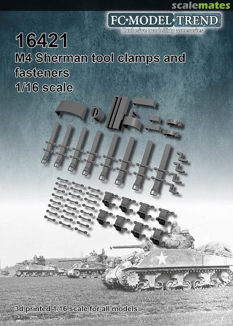 Boxart M4 Sherman tool clamps and fasteners 16421 FC Model Trend