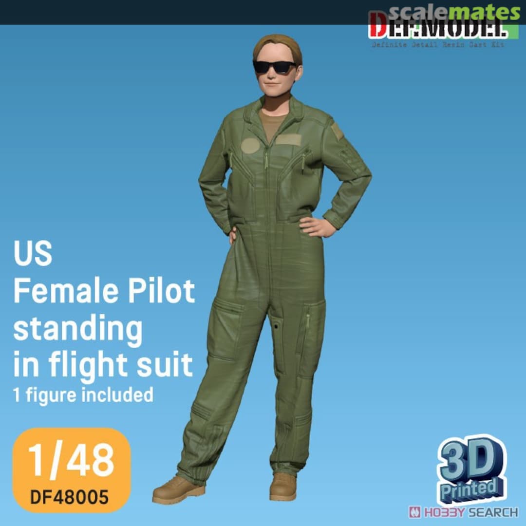 Boxart US Female Pilot Standing In Flight Suit DF48005 Def.Model