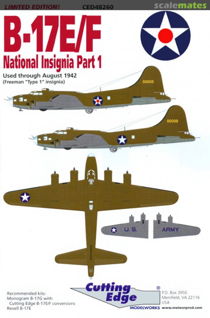 Boxart B-17E/F National Insignia Part 1 CED48260 Cutting Edge Modelworks