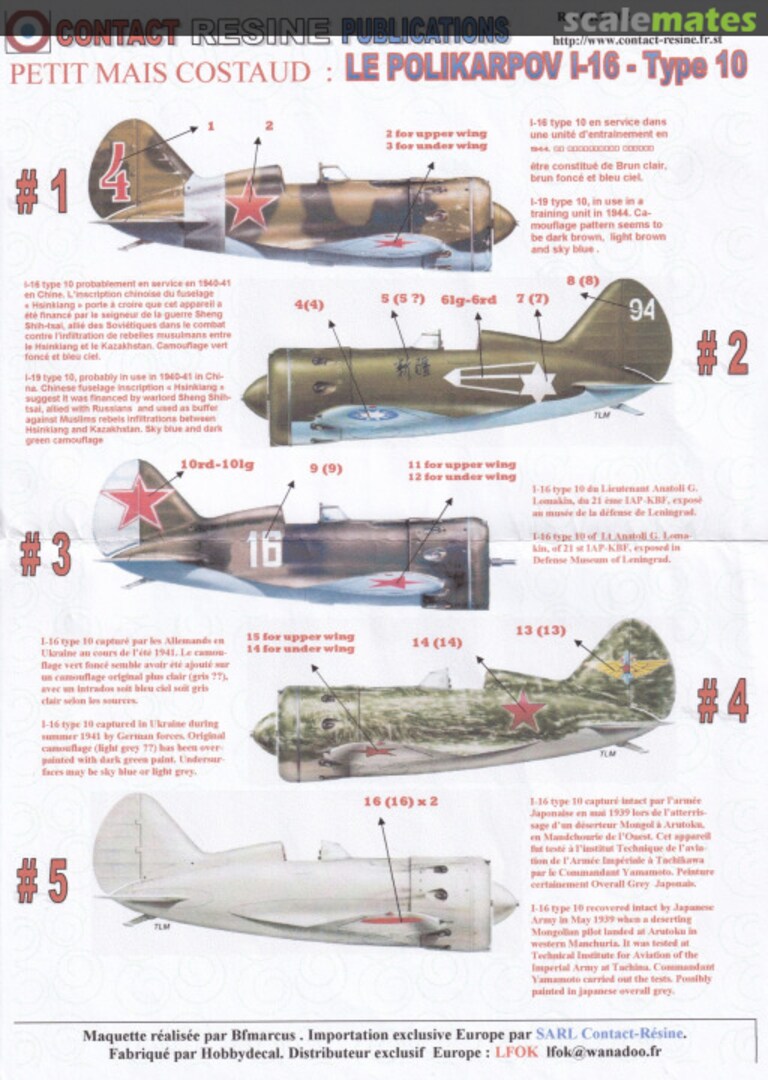 Boxart Le Polikarpov I-16 - Type 10 CR72002 Contact-Resine