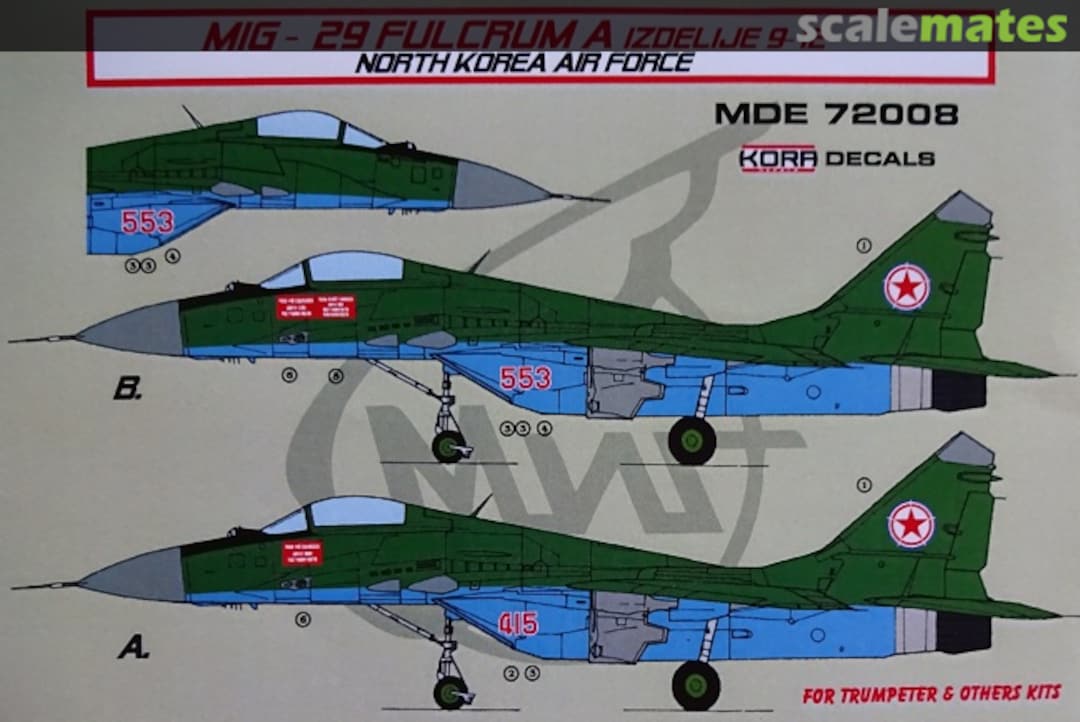 Boxart MIG-29 Fulcrum A Izdelije 9-12 MDE72008 Kora Models