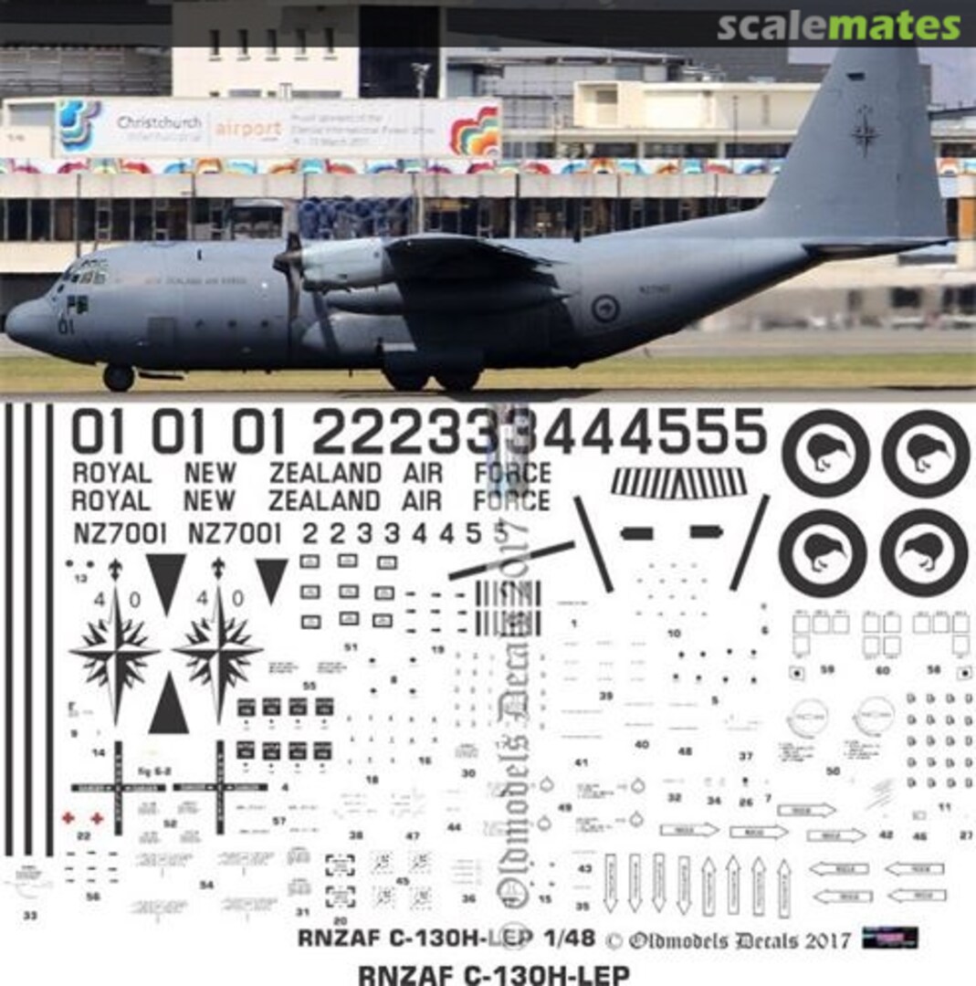 Boxart RNZAF C130H-LEP OMD0005 Oldmodels Decals