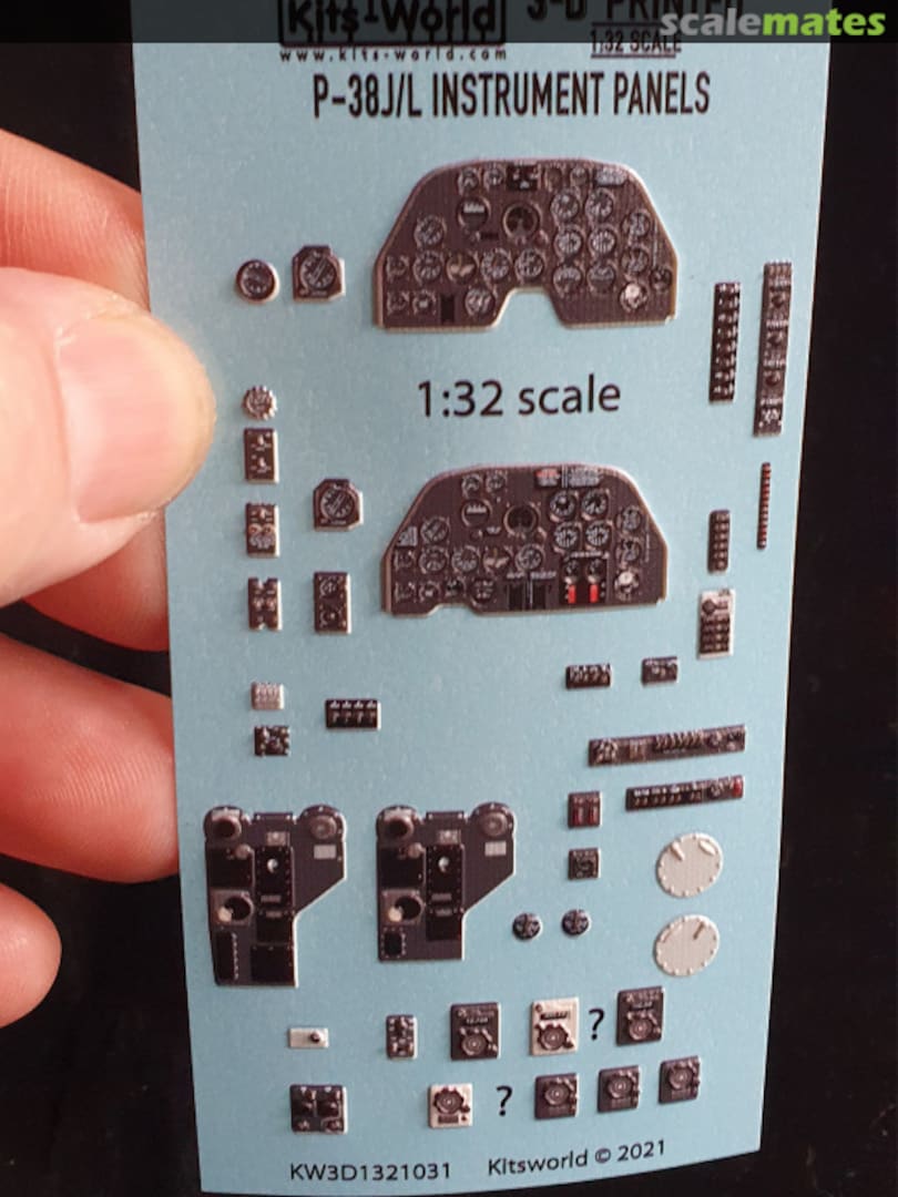 Boxart P-38 J/L Instrument Panel KW3D1321031 Kits-World