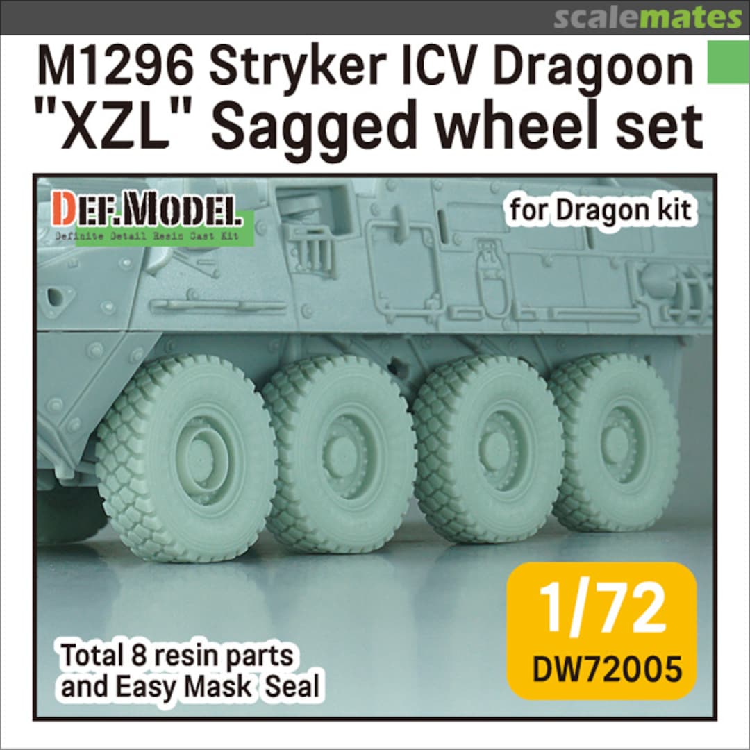 Boxart M1296 Stryker ICV Dragoon 'XZL' Sagged wheel s. DW72005 Def.Model