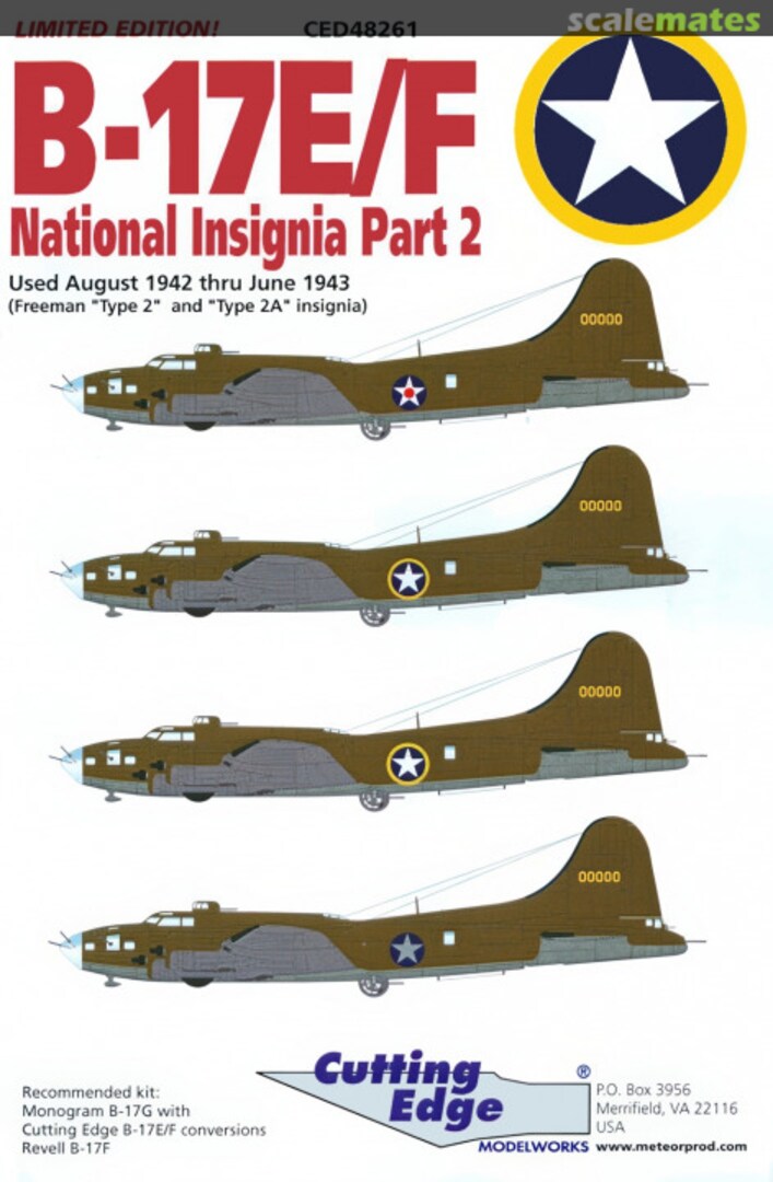 Boxart B-17E/F National Insignia Part 2 CED48261 Cutting Edge Modelworks