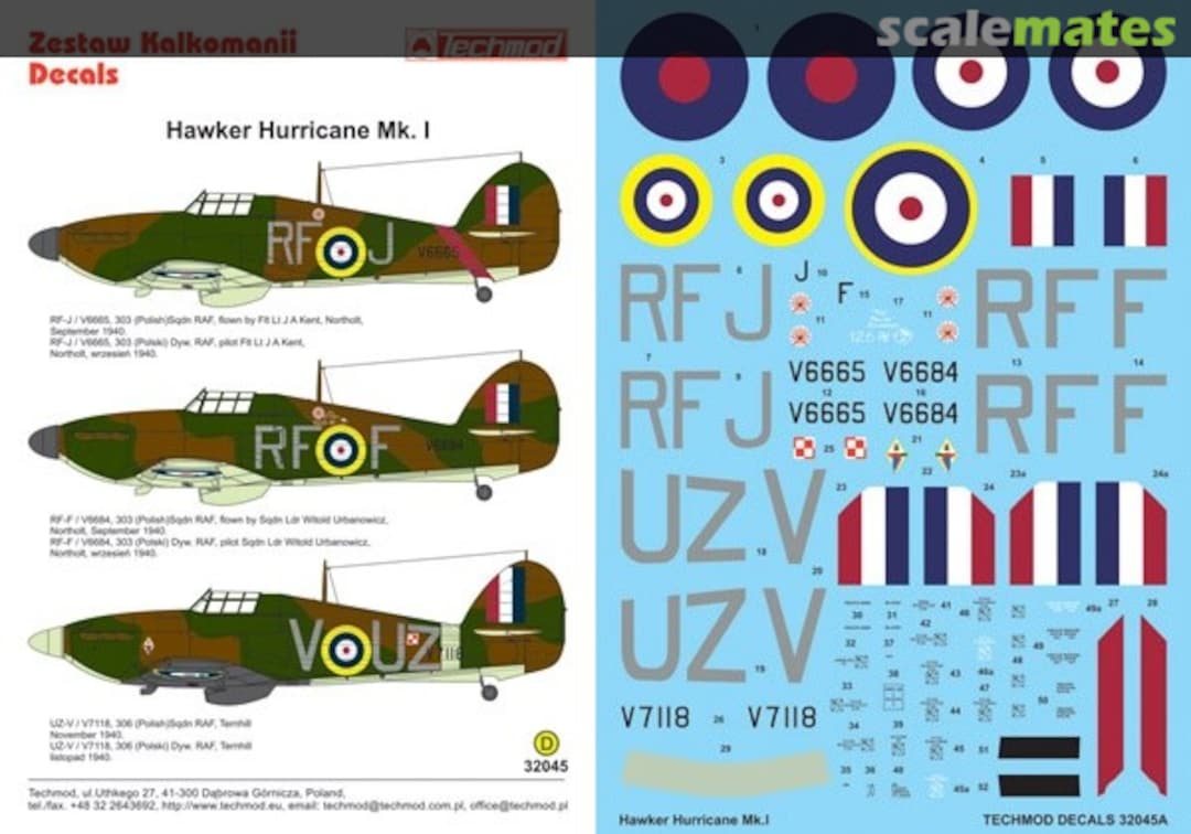 Boxart Hawker Hurricane Mk. I 32045 Techmod