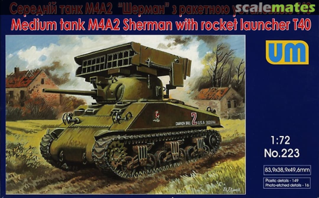 Boxart M4A2 Sherman with T40 rocket launcher 223 UM 