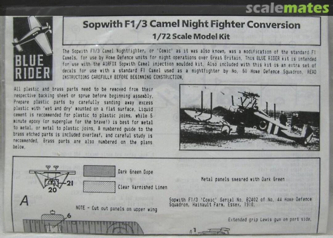 Boxart Sopwith F1/3 Camel Night Fighter Conversion BR103 Blue Rider