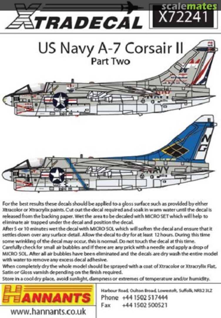 Boxart US Navy A-7 Corsair II X72241 Xtradecal