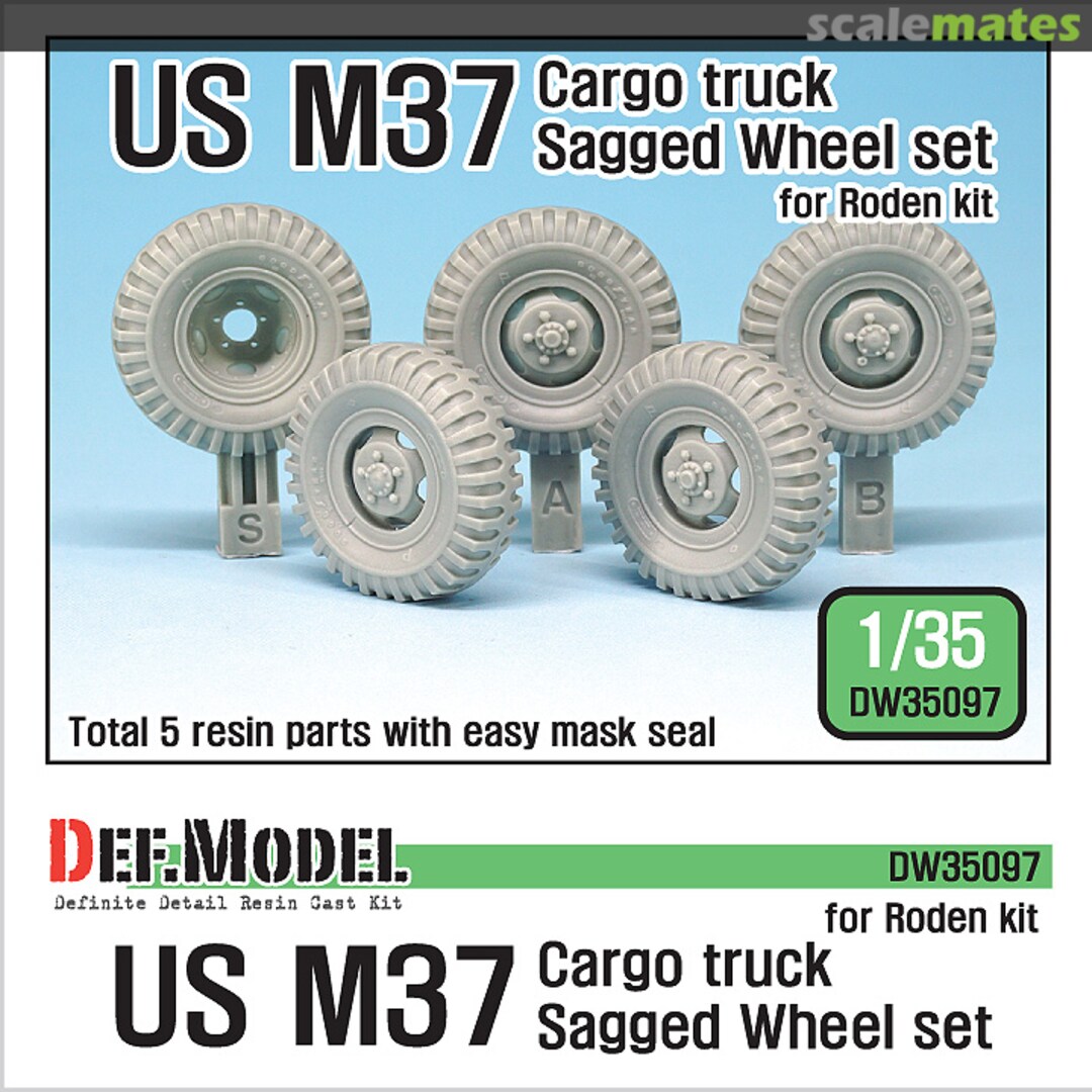 Boxart U.S. M37 Cargo truck Sagged Wheel Set DW35097 Def.Model