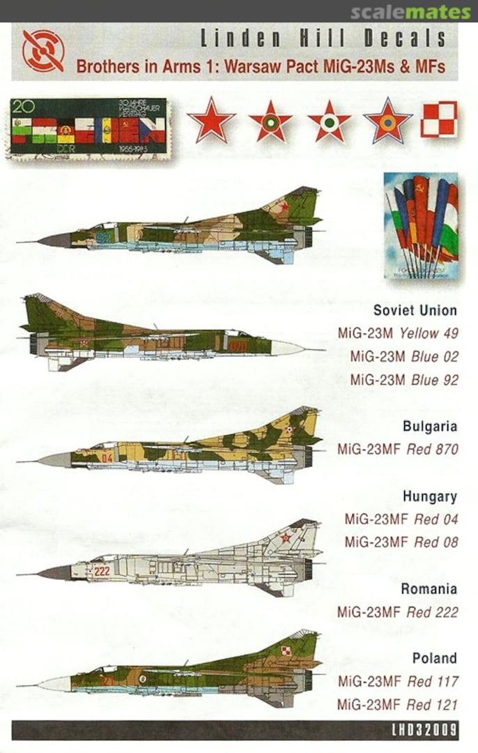 Boxart Brothers in Arms I: Warsaw Pact MiG-23Ms and MFs LHD32009 Linden Hill Decals